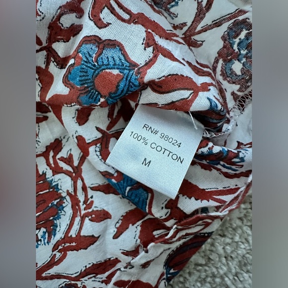 House of Harlow Paisley Blue and Brown Blouse with Flutter Sleeves size medium - Picture 8 of 10